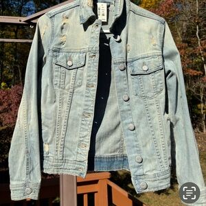 New with tag Aeropostale distressed denim jacket  Size XSmall.